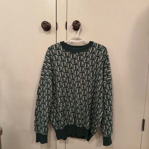 Green Patterned Men's Sweater